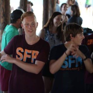 WACKO with Teen leaders at summer bible camp Shepherd's Fold Ranch