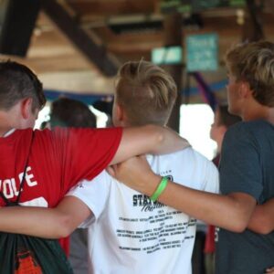 Youth Camps: Guys worshiping God together at Shepherd's Fold Ranch