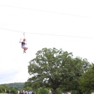 Fast ziplines at Summer Camp Shepherd's Fold Ranch