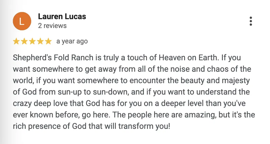 Shepherd's Fold Ranch Parent Review 5